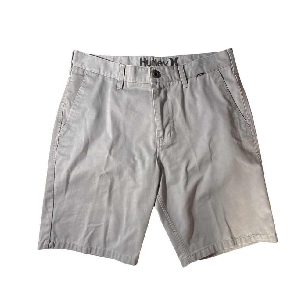 Hurley Chino Walk Shorts Mens 34 Gray‎ Excellent Cotton Blend Casual Surf